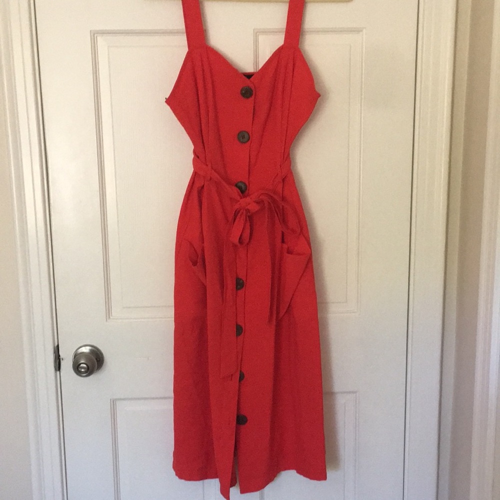 Red Dress with Pockets